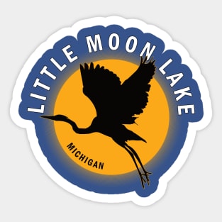 Little Moon Lake in Michigan Heron Sunrise Sticker